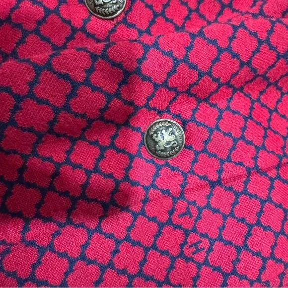 Tommy Hilfiger Women's Jacquard-Print Open-Front Jacket Large Red & Blue - Picture 9 of 10